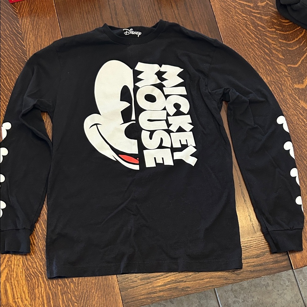 Disney Black and White Mickey Mouse Long Sleeve Tee